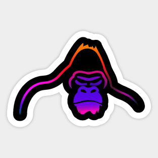 Gorilla One Line Graffity Halloween Spooky Sticker